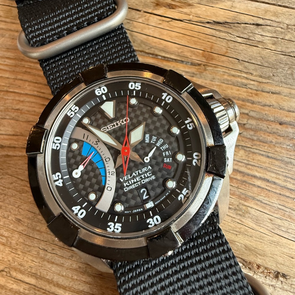 Seiko Black and Silver Chronograph Watch